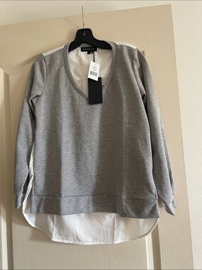 NWT, Gibson Gray Sweatshirt with White back